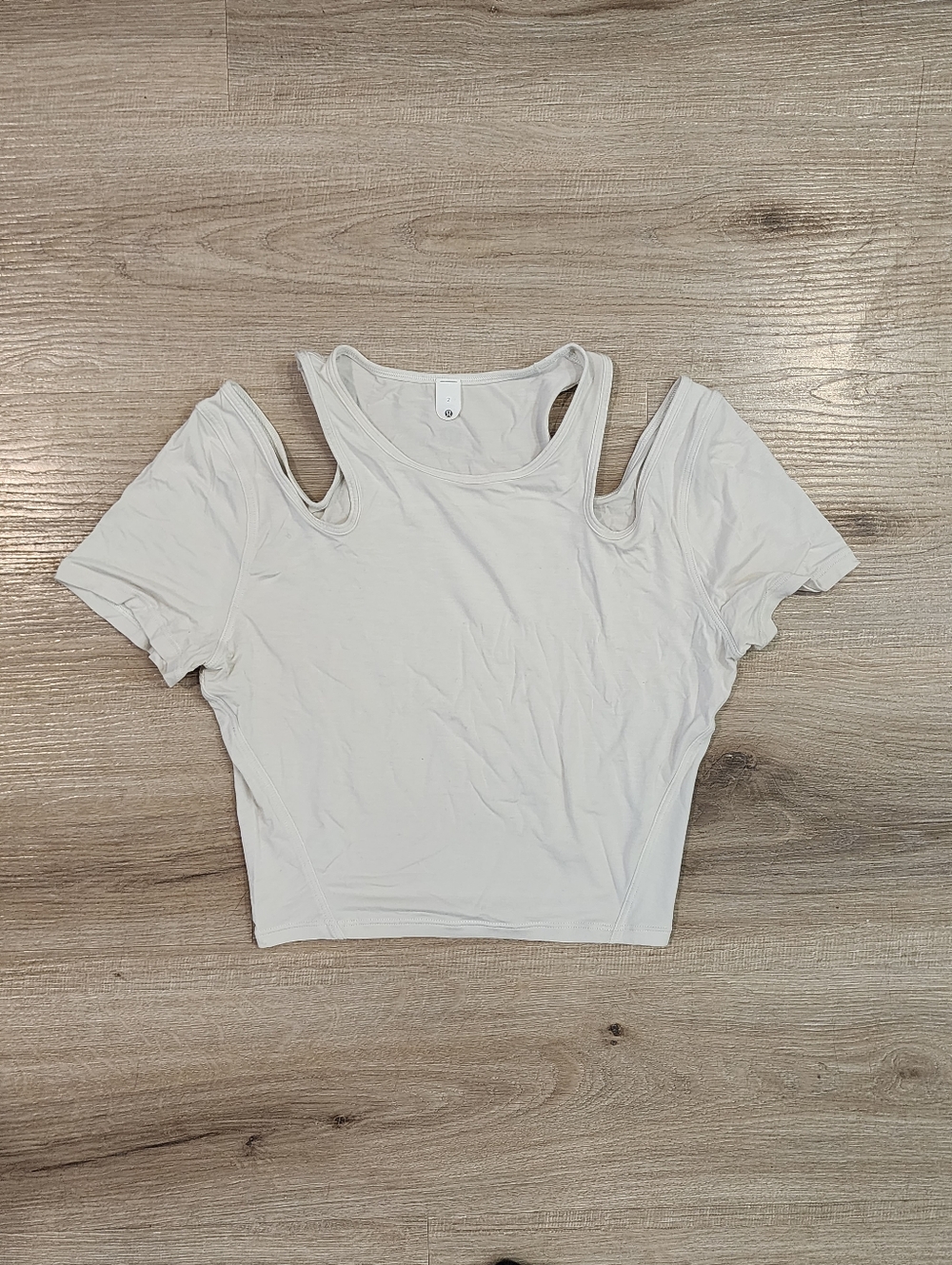 Lululemon Shoulder Cut-Out Yoga T-Shirt - Bone